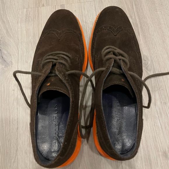 Cole Haan Lunargrand Brown Orange Oxford Wingtip shoes - Picture 2 of 4